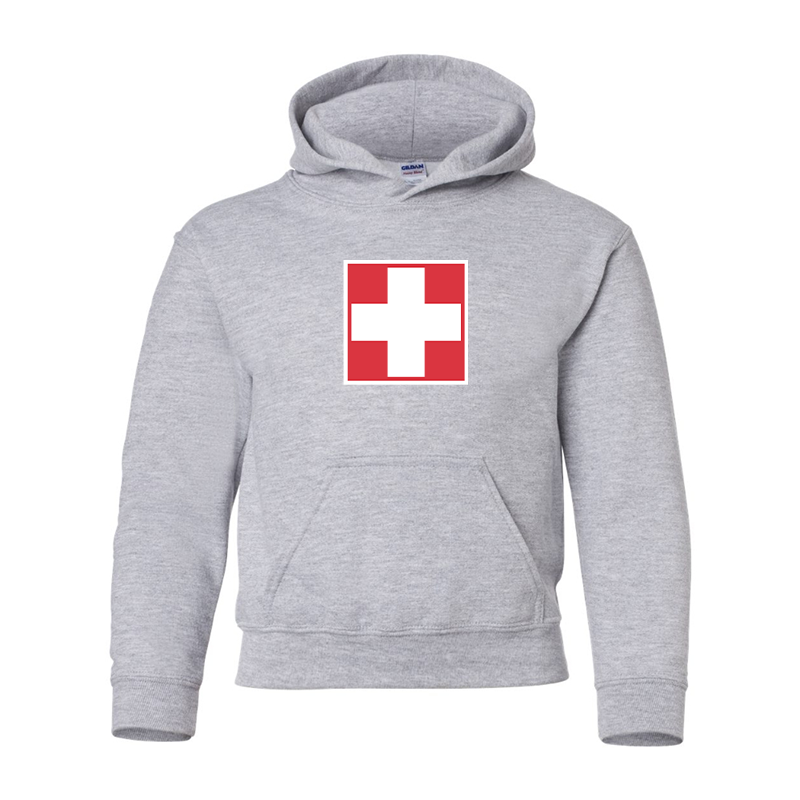 Youth Switzerland National Football Soccer Team  Gildan Heavy Blend  Hooded Sweatshirt